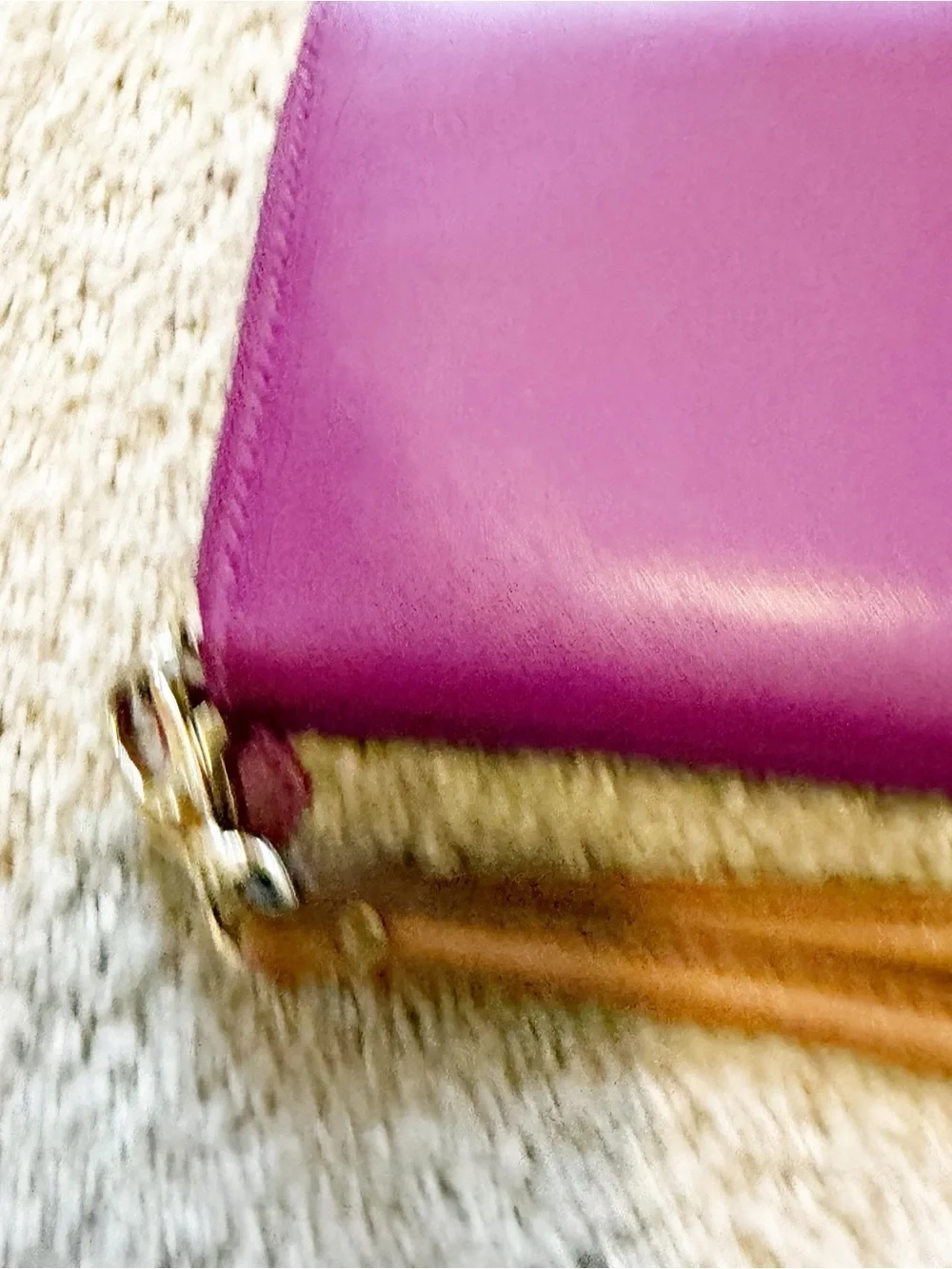 Baekgaard Purple Leather Zip Travel Wallet Organizer Minimalist ID Card Wristlet